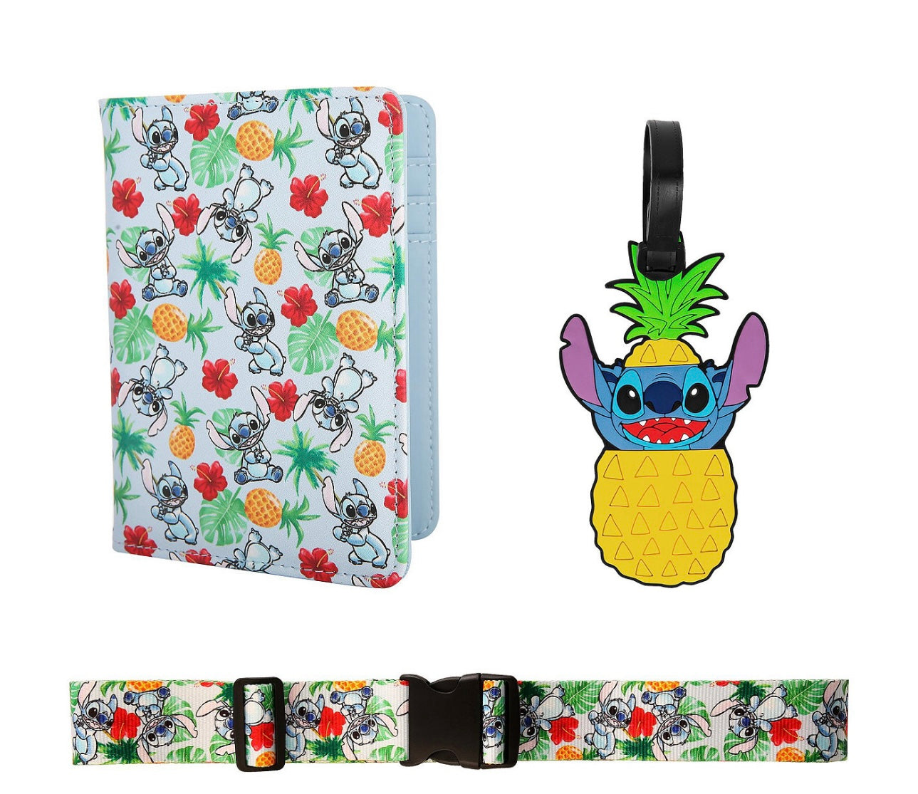 Disney LILO and Stitch Passport Holder,Luggage Tag and Luggage Strap