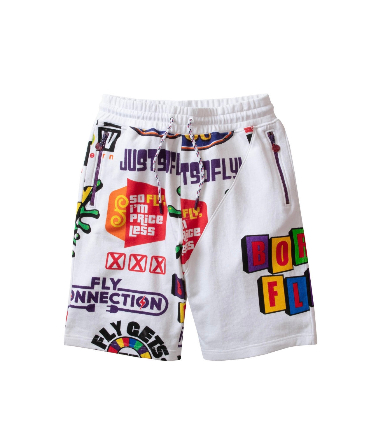 BORN FLY MEN'S FLY-A-THON FLEECE SHORT-WHITE