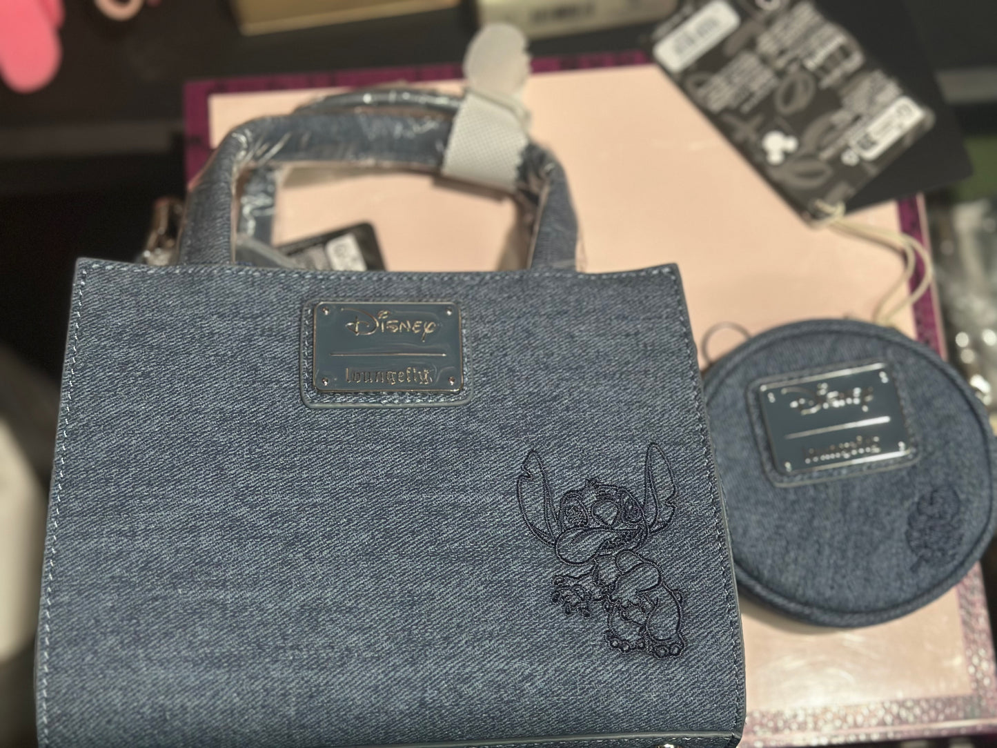 Stitch Denim Crossbody and Wallet