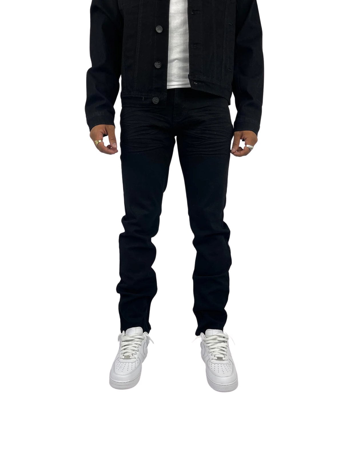 TWILL SLIM-FIT JEANS// BLACK