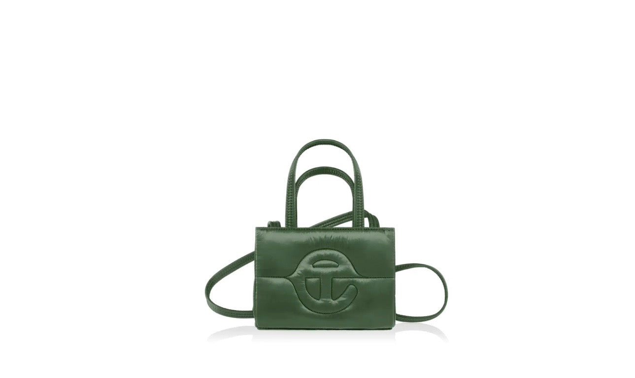 SMALL GREEN TELAR PUFF BAG