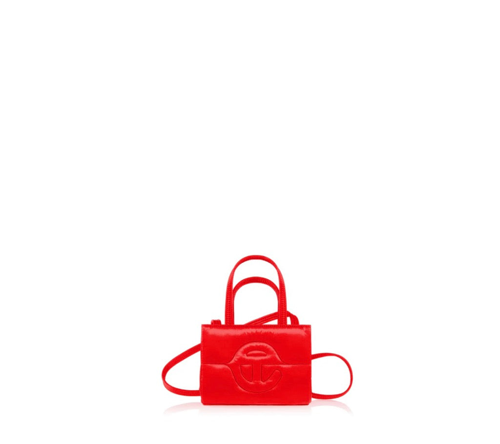 SMALL RED TELAR PUFF BAG