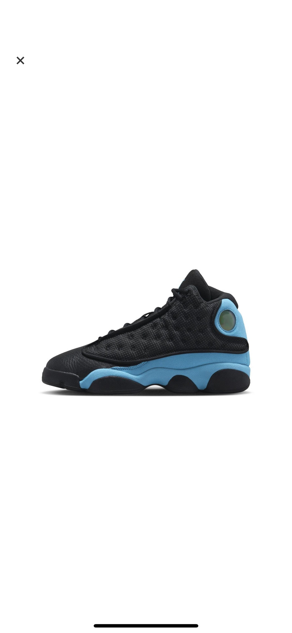 AJ 13 RETRO "BLACK/UNIVERSITY BLUE/ WHITE