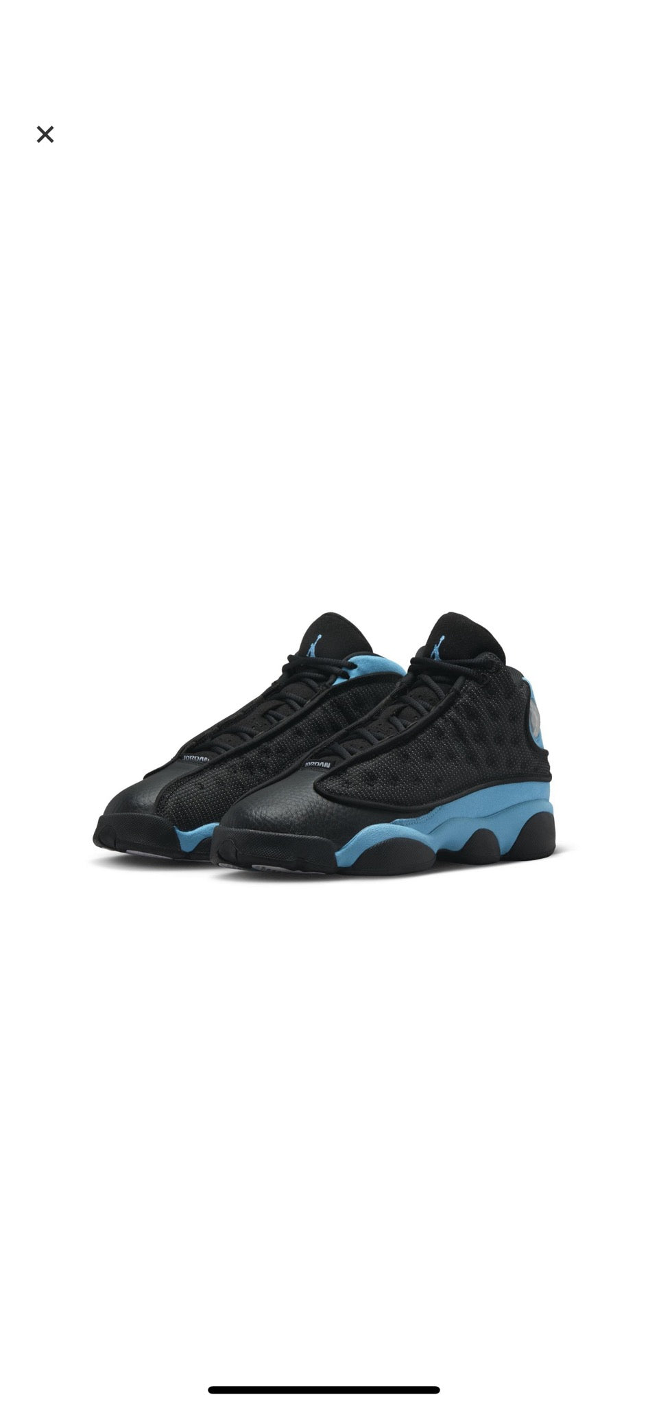 AJ 13 RETRO "BLACK/UNIVERSITY BLUE/ WHITE